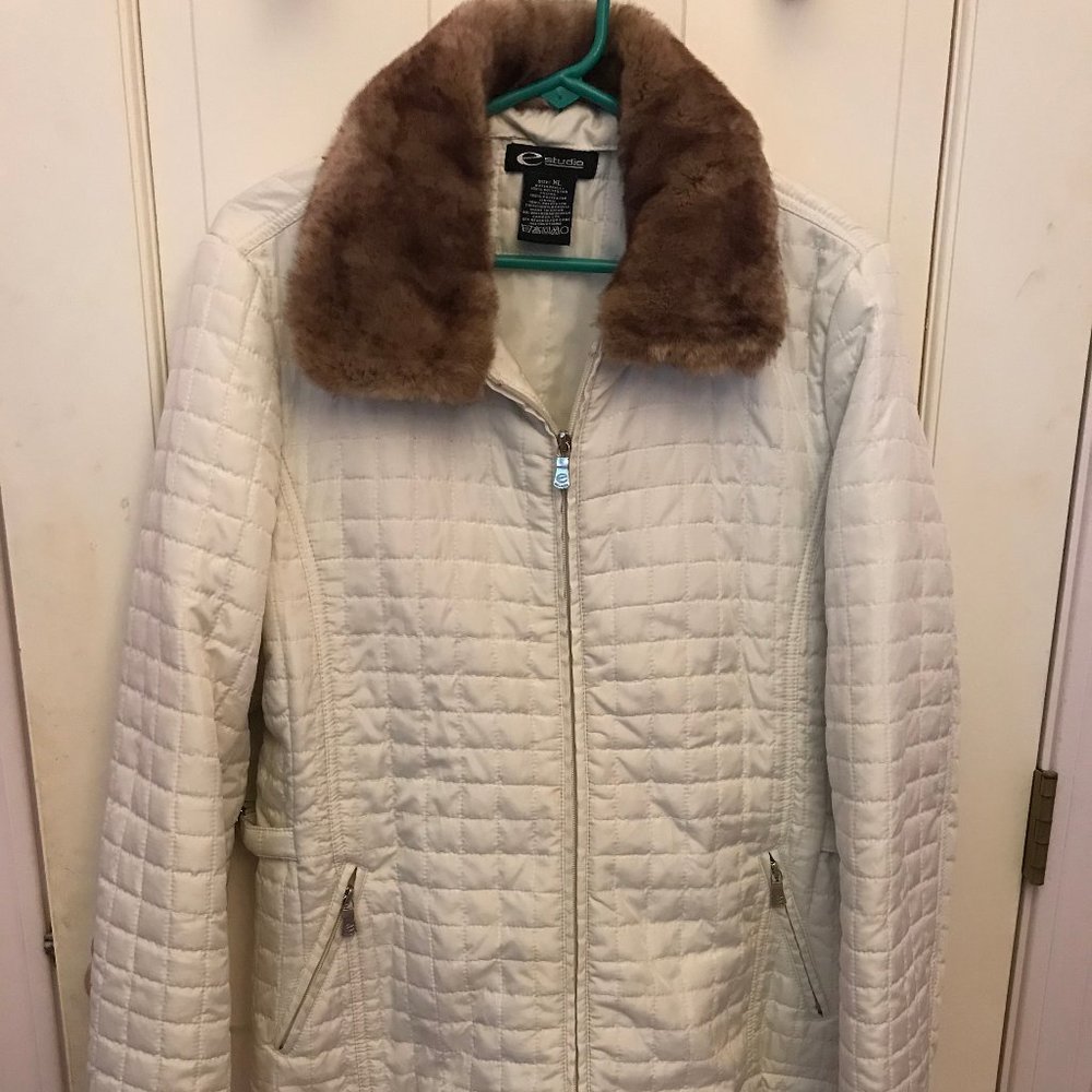 EStudio white quilt jacket XL.Excellent!!